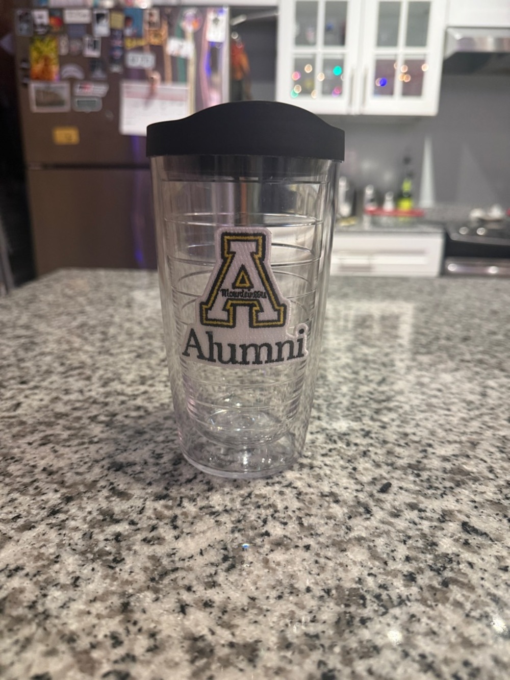 16 OZ Appalachian State Alumni Clear Tumbler with Black Lid